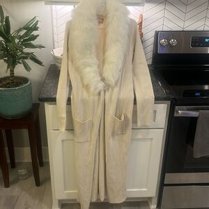 Show Me Your Mumu Lombardi Long Cardigan Snowy White Size Large Worn Once